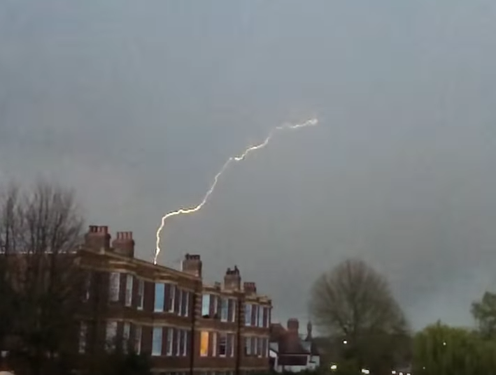 VIDEO Lightning strikes a plane on approach to London Heathrow yesterday