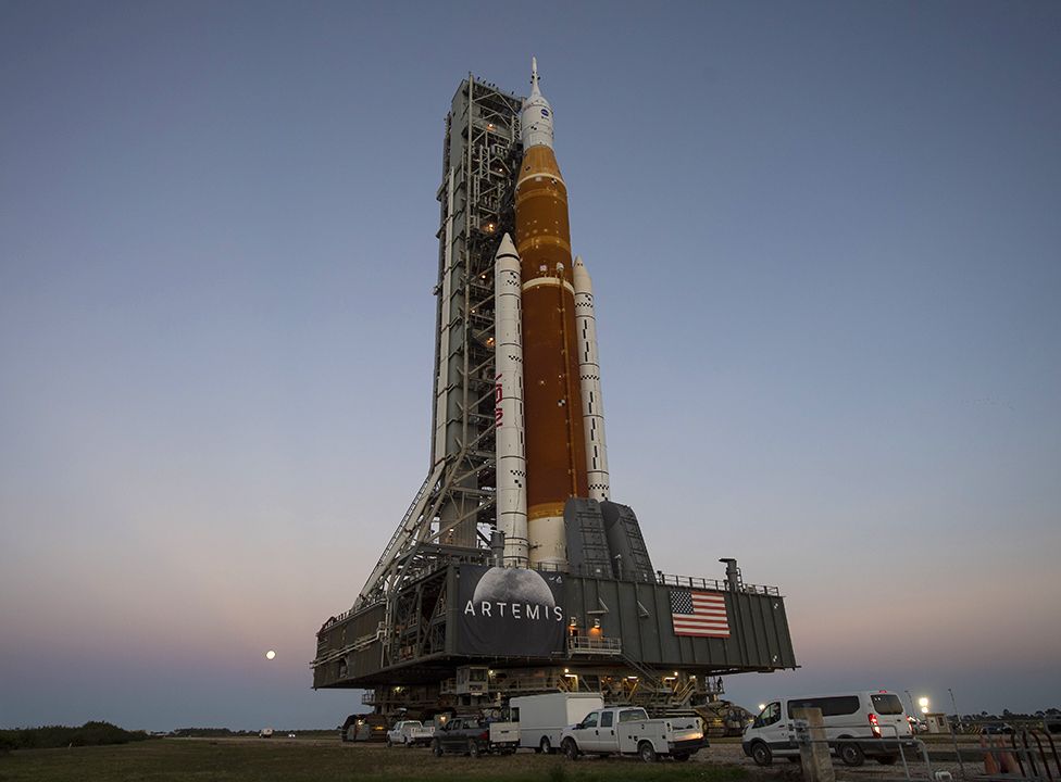 NASA capsule on way to moon after launch by giant new rocket