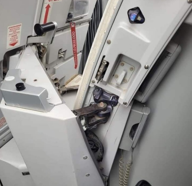 Tunisair Airbus A330 door damaged in Montrel airport, Canada.