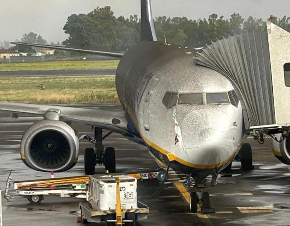 Ryanair s plane covered in volcanic ash stuck at Sicily s Catania