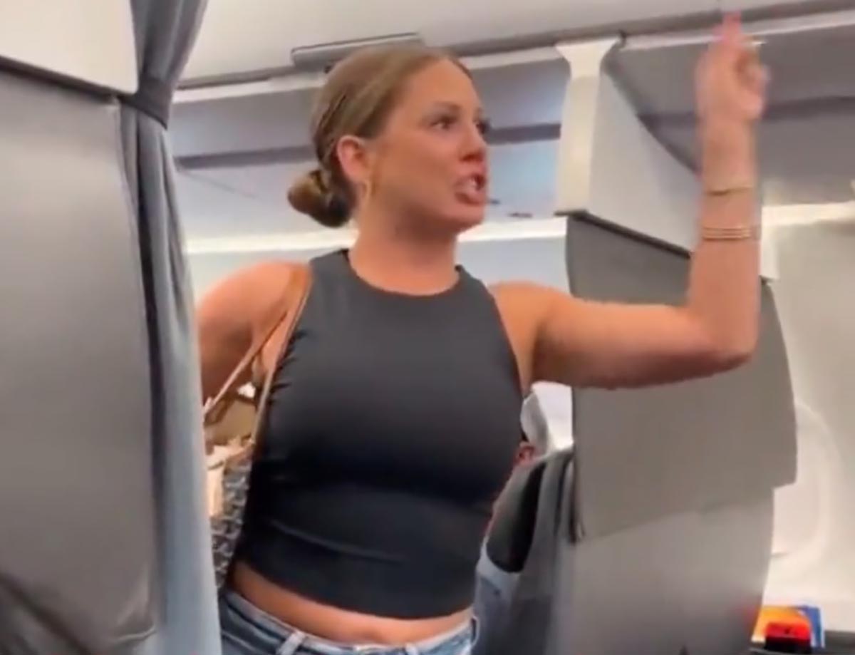 A disruptive female passenger claimed to see something that no one else  could see