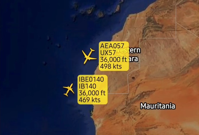 An Iberia aircraft and Air Europa jetliner involved in an airspace incident